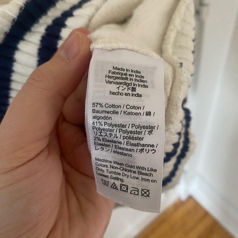 J Crew Heritage fleece half-zip sweatshirt with contrast trim Womens Med Ivory - Picture 4 of 4